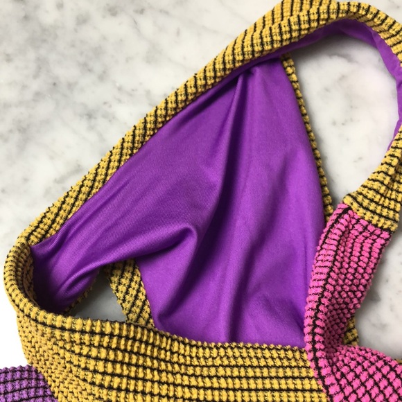 Agua Bendita Colorful One-Piece Swimsuit Size L - Picture 9 of 9